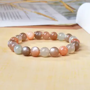 Multi-Color Moonstone Bracelet, Calm & Intuition Healing Crystal