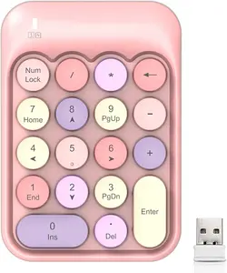 X910-Series Wireless with 18 Keys Round Keycaps Number Pad with 2.4GHz USB Receiver backlit mini