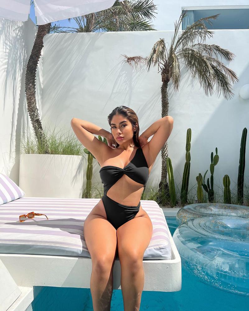 Aprilake Women's Sexy Thong Cutout Monokinis Tie Beach One Piece Swimsuit Bathing Suit