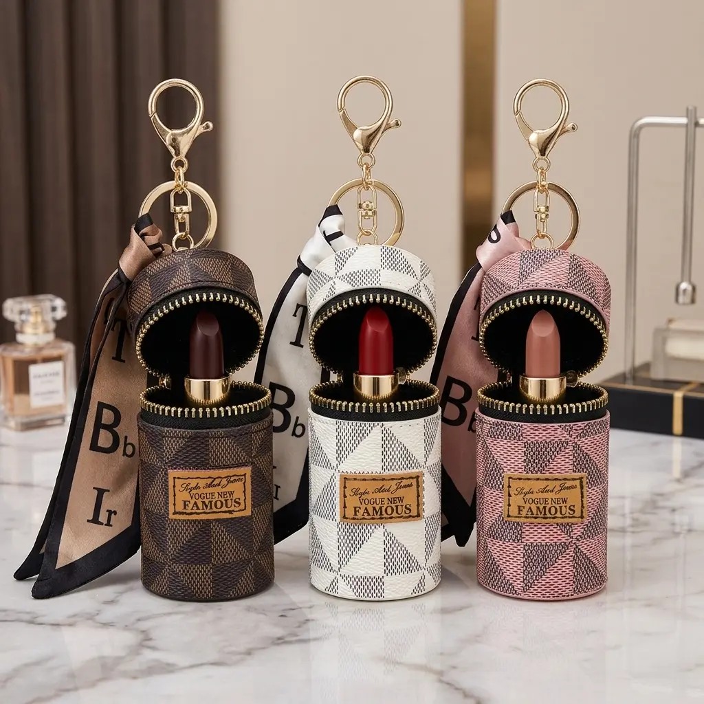 Minimalist Wallets for Women, 3-Piece Solid-Color Set with Leather Zip Wallet, Coin Purse, and Earphone Pouch with Gold Accents, Coin Pouch, Zippers