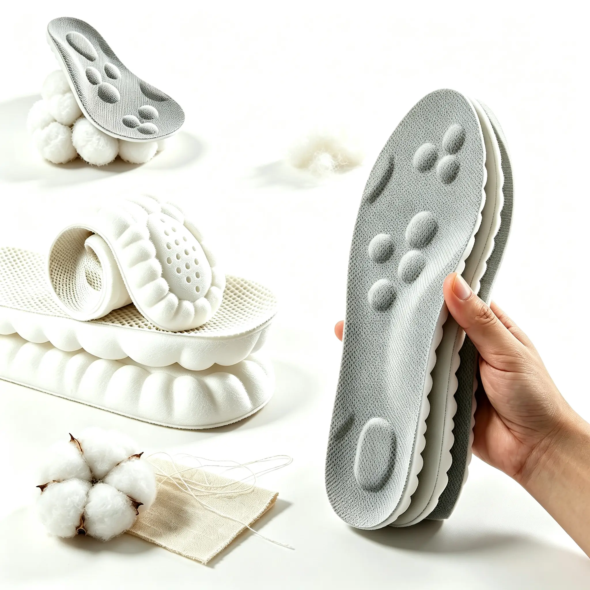 Soft Memory Foam 4D Cloud Shoe Insoles for Men & Women, Orthotic Sports Foot Inserts for Pressure Relief & Daily Foot Support