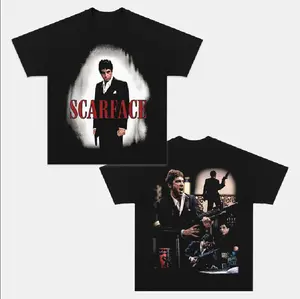 Scarface Iconic Movie Tribute T-Shirt, 2 Sides Design for Fans of Classic Cinema, Featuring Bold Graphics and Comfortable Fit for Everyday Wear