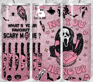 20oz ghostface tumbler with straw Drinkware 20oz ghostface tumbler with straw Drinkware