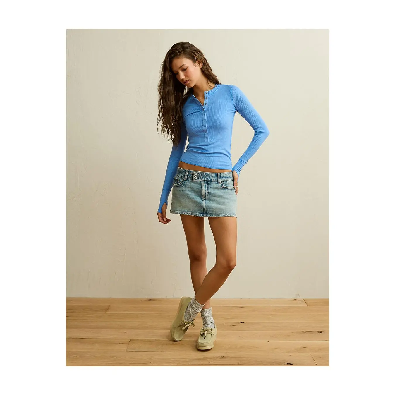AE Long-Sleeve Henley T-Shirt