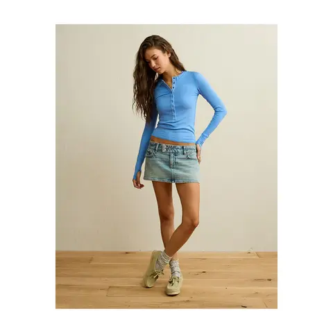 AE Long-Sleeve Henley T-Shirt