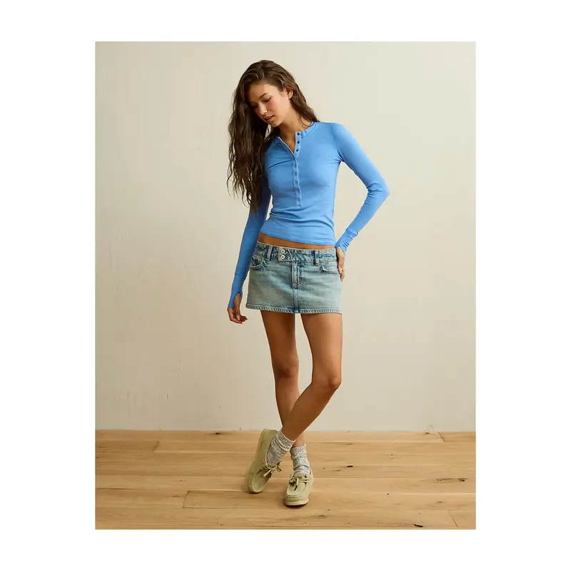 AE Long-Sleeve Henley T-Shirt