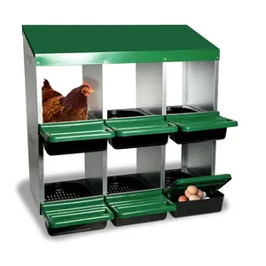 Garvee Heavy Duty Metal Chicken Nesting Box – 6-Hole Galvanized Steel Laying Box, Hunter Proof, Removable Tray, Ventilated, Slanted Egg Collection, Easy to Clean, Wall Mounted – Ideal for Coops and Farms
