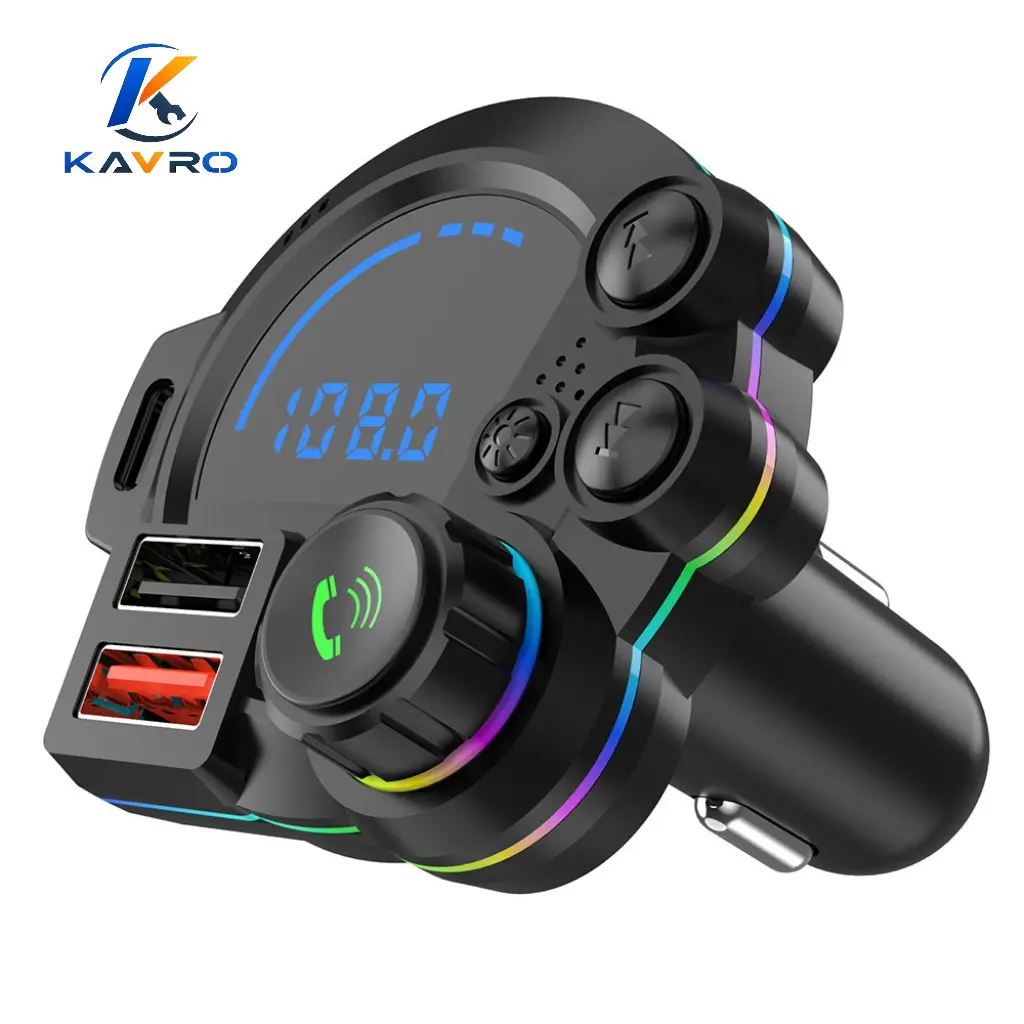 Car Bluetooth 5.3 FM Transmitter - 2026 Top Seller, Dual-USB Ports, Fast Charging, High-Quality Audio, MP3 Playback via USB Drive, Hands-Free Calling, LED Display (Car Essential Accessory)
