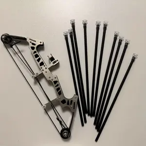 Multifunctional 10.24 Inch Mini Bow Set Stainless Steel Dual Hand Design Outdoor Entertainment Practice Includes 10 Arrows Target