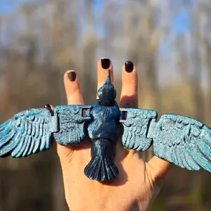 Crow Finger Puppet 3d printed