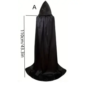 Hooded Cape Witch Costume Accessory, Perfect for Halloween Parties & Cosplay Events, Home Celebration Decoration