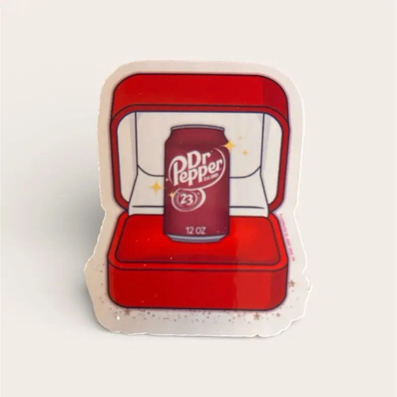 Choice of Handmade Soda Sticker Featuring Dr Pepper 23 Can in Red Box Design
