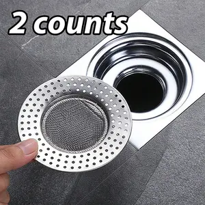 Sink Drain Cover, 2 Counts Stainless Steel Sink Drain Cover, Anti-clogging Sink Strainer, Bathroom Accessories, Kitchen Sink Strainer, Drain Protector