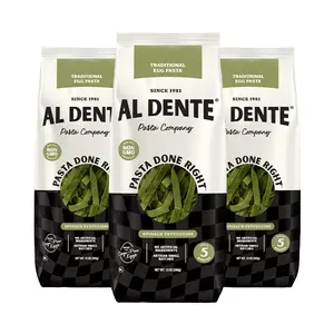 Al Dente Traditional Spinach Farfalletti, Cage-Free Eggs, Non-GMO, Artisanal, Homemade Taste & Texture (pack of 3)