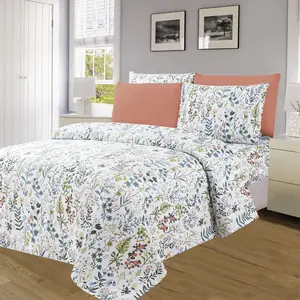 Essentials Neutral 4 & 6 Piece Printed Wrinkle-Free Sheet Set, Verdant Meadow