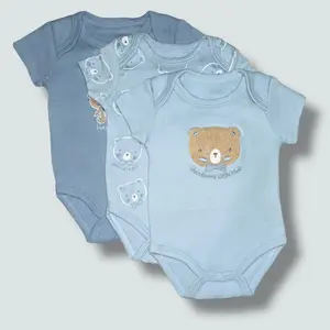 Boys 3 Pack Short Sleeve Bodysuit - Handsome Little Man