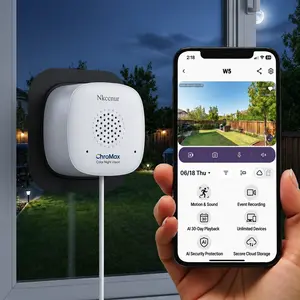 NKccnur  Window Security Camera 3MP 2K, Indoor WiFi Cameras 2.4GHz/5GHz with Colorvue AI Color Night Vision, Motion & Person Detection with Auto-Focus , Easy Installation, 24/7 Recording Works with Alexa & Google Home