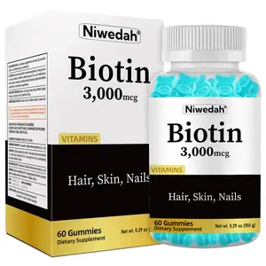 Niwedah Optimum Biotin 3,000mcg Gummies - 60 Count Dietary Supplement for Hair Skin and Nails, Healthcare Solution for Hair Strength & Growth, Fitness & Wellness Support, Edible Vitamin Berry Chews for Men & Women