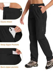 Women's Hiking Pants with Convertible Quick-Dry Stretch Fabric, Lightweight Zip Design for Outdoor Fishing Travel and Hunting