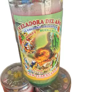 Veladora Del Año 12 Colors Aromatic New Year's Candle for Spiritual Use with Money Love Success Themes