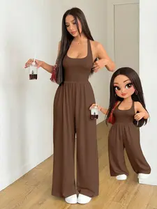 2026 Spring Summer New Halter Backless Jumpsuit, Loose-Fitting Wide Leg Pants, Casual Slim Fit, Versatile Multi-Scene Wear