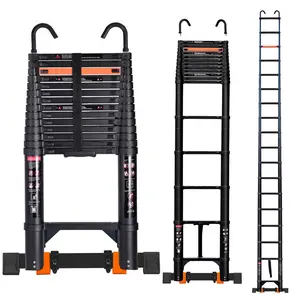 Telescopic ladder 20.3/23ft Aluminum extension ladder, Heavy Duty 330lbs Max Capacity,with 2 Triangle Stabilizers, Multi-Purpose Collapsible Ladder,TikTokShopBlackFriday