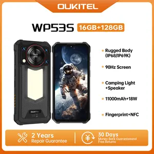 OUKITEL WP53S Rugged Smartphone Unlocked, 16(4+12)GB+128GB Android 15 Rugged Phone,11000mAh Battery with Camping Light,6.52" FHD+,13MP+8MP IP68/IP69K Waterproof Cell Phone 4G Dual SIM NFC/OTG