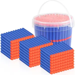 Refill Darts Bullets, 300PCS Refill Darts Premium Foam Bullets Pack with Portable Storage Bucket
