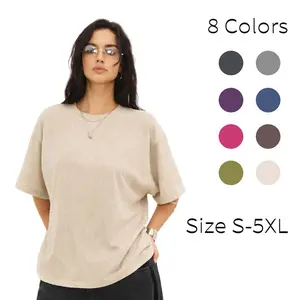 Vintage Washed Oversized Round Neck Tee for Women, Casual Loose Fit Short Sleeve T-Shirt, Minimalist Streetwear Basic Top, Soft Everyday Summer Outfit