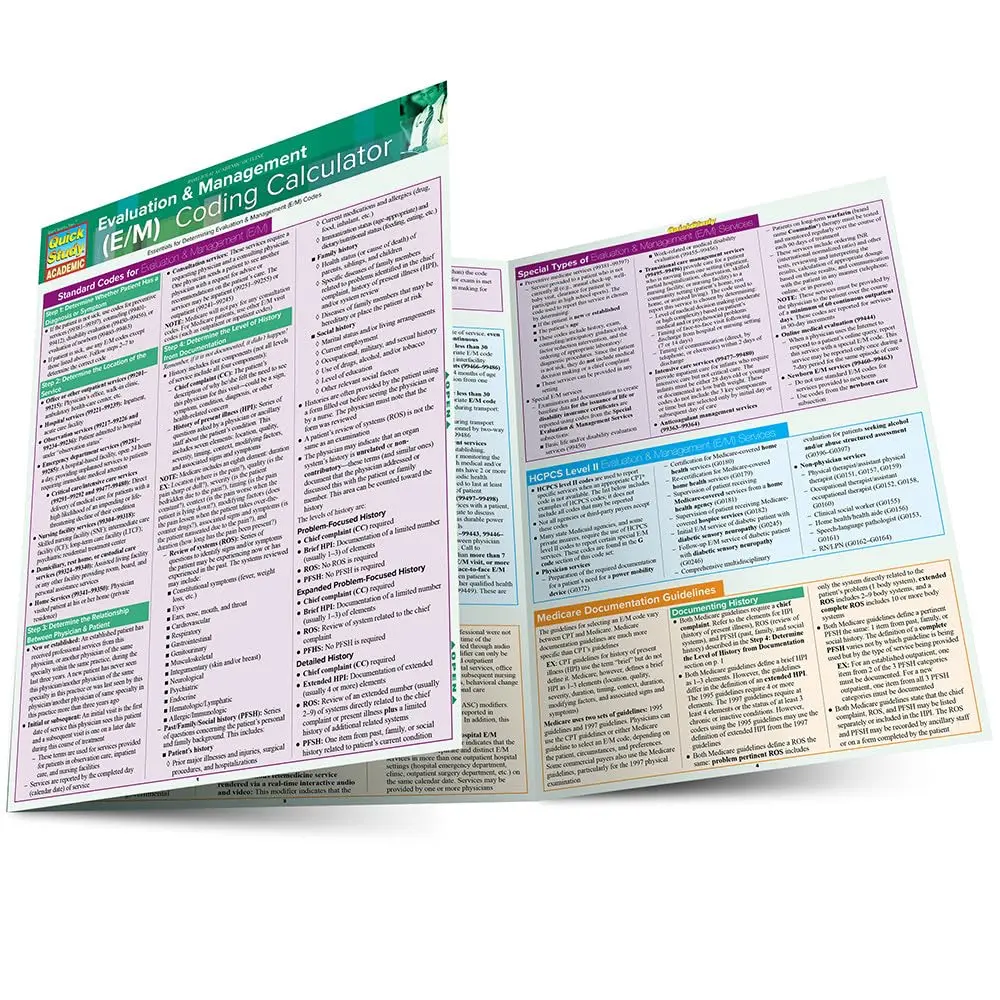 Evaluation & Management (E&M) Coding Calculator: QuickStudy Laminated ReferenceGuide (Quick Study Academic)