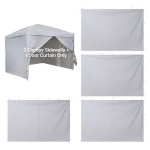 VEVOR Canopy Sidewalls, Fit for 10x 10 ft Pop Up Canopy Tent, Tent Side Walls with Waterproof and Sunlight Protection Layer for Outdoor Event Tents, Vendor Booths, Camping (3 Sidewalls Only, White)