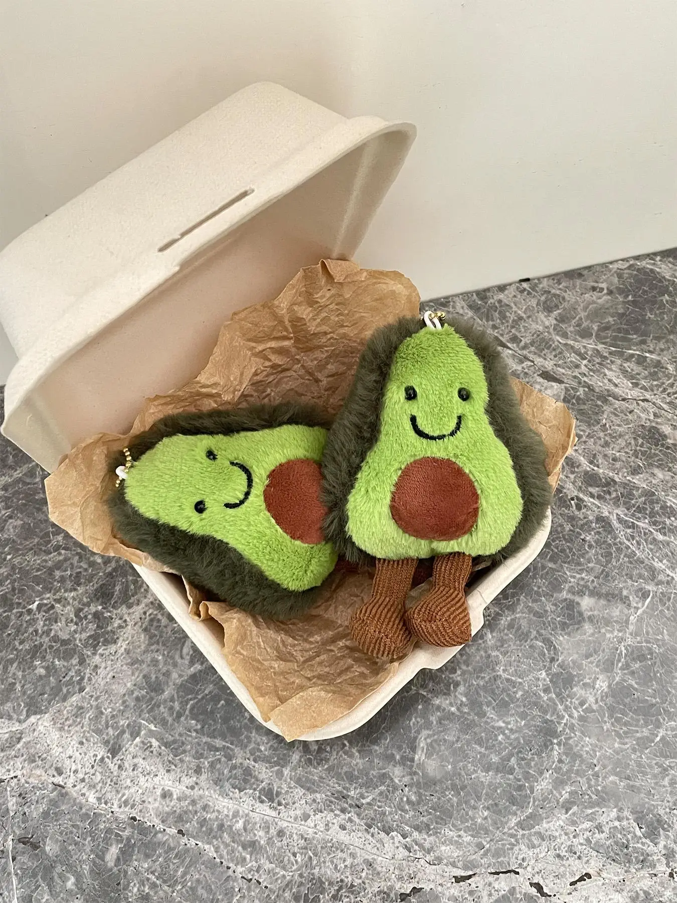 Cute Avocado Design Plush Pendant, Soft Plush Toy Charm, Bag Decoration for Women & Men, Birthday Gift, Room Decoration Accessories