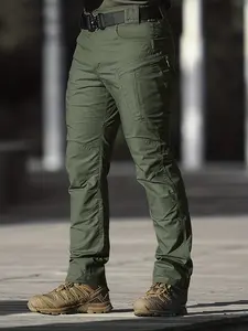 Men's Outdoor Sportswear Pants, Fashionable Long Pants with Multi-Functional Pockets, Pure Color, Suitable for Cycling Camping, Outdoor Activities Trousers