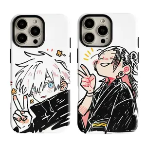 Cute Phone Cases Jujutsu Kaisen Friends Art Painting Anime Unique Artistic Painting Casing For iPhone 17 Promax Pro Air 16 Plus 15 14 13 12 11 X/XS XR SS Galaxy S21-S26 Shockproof Protective Cover Gift For Birthday Christmas Halloween