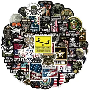 Military Stickers 50PCS, US Army Stickers, Infantry Navy Air Force Veteran Stickers, Phones Tablets Guitar Skateboard Bike Car Stickers for Kids Teens Adult Girls (Military-1)
