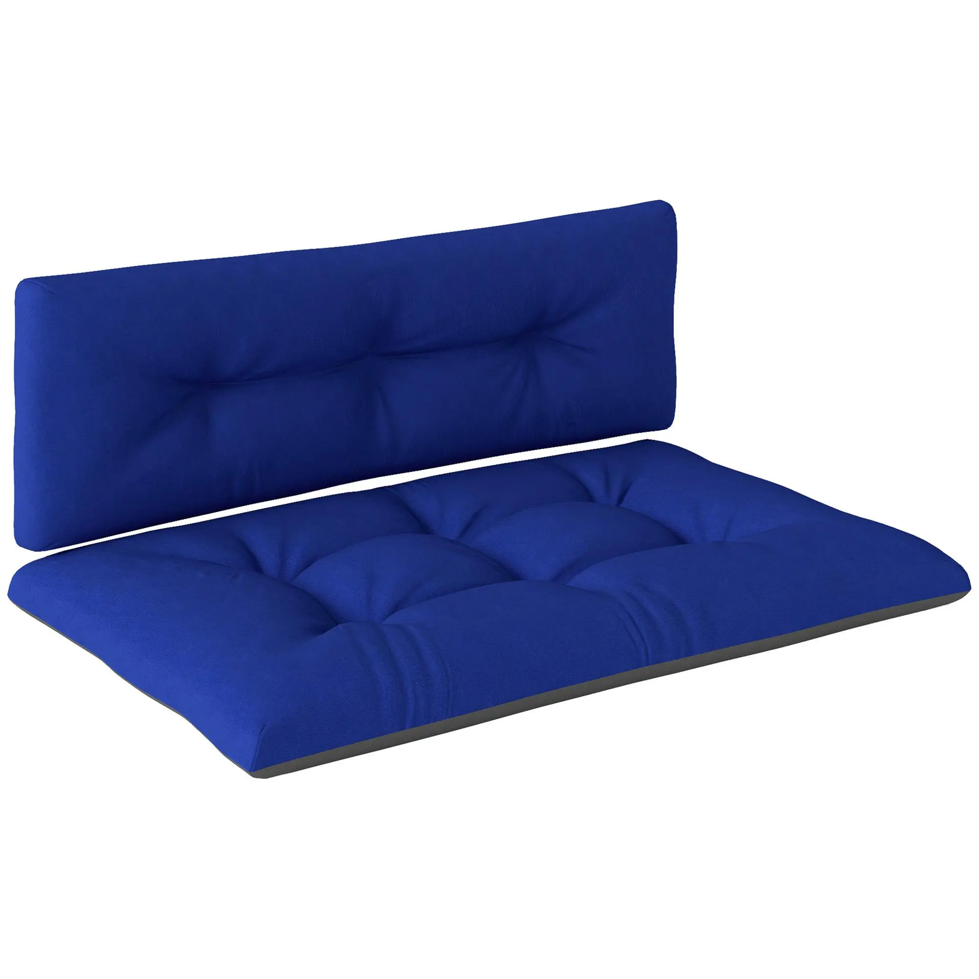 Navy Blue 2-Seater Pallet Cushion Set, 3.9-Inch Thick Tufted Padded & Spillproof Cushion Covers for Front Porch Outdoor Space, Padded Cushion Covers