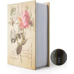 Diversion Book Safe Storage Box (9.5"×6"×2.2"), Dictionary Secret Safe Can with Security Combination Lock, Diversion Book Hidden Safe (Rose,Combination)