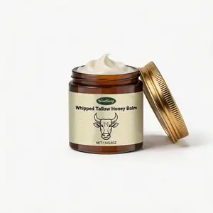 Whipped Grass-Fed Beef Tallow Honey Balm - 4 Oz Natural Moisturizer for All-Body - Moisture-Boosting Cream for Soft, Smooth Skin Hydrating Moisturizing,summerwins,fathersdaygift Hydrate Facial gentle