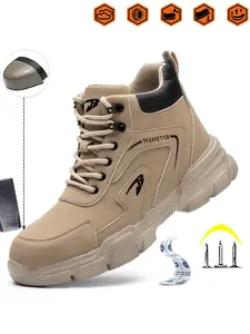 Men Women Safety Shoes Eu Standard Durable Steel Toe Lightweight, Anti-Slip Anti-Puncture, Casual Comfortable Workwear, Sizes 36-46, Fall & Winter