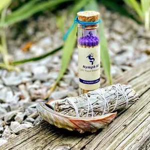 Abalone Shell Smudging Gift Set – Includes White Sage & Apothecary Match Jar