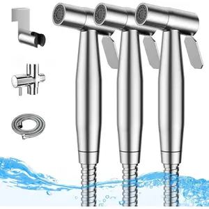 Handheld Bidet Sprayer for Toilet, 7/8"(0.87") Stainless Steel Adjustable Pressure Bidet Faucet Diaper Sprayer Set with Hose Attachment for Bathroom#SummerVibes bathroom shower equipment cleaning baby wash
