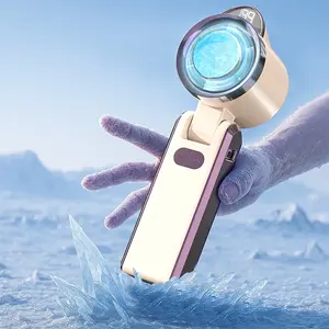 D28 Upgrade Ice Pack Cooling Portable Travel Fan Mini Pocket Handheld Rechargeable Turbine Battery Powered USB High Speed Fan for people