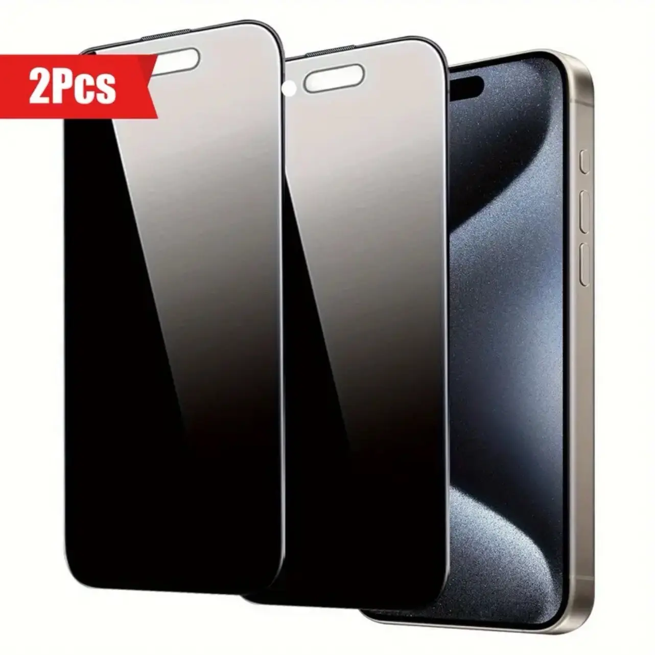 TechGuard 2Pcs iPhone 16 Pro Max Privacy Tempered Glass Screen Protector Full Coverage HD Clear Oleophonic Nano Coating 9H Hardness Durable Shockproof Handheld Accessories