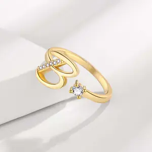 26-letter alphabet ring, your name ring, adjustable opening, suitable for everyday wear.