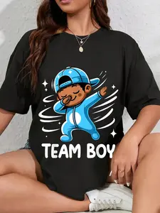 100% Cotton Gender Reveal Party Team Boy Baby Announcement T-Shirt