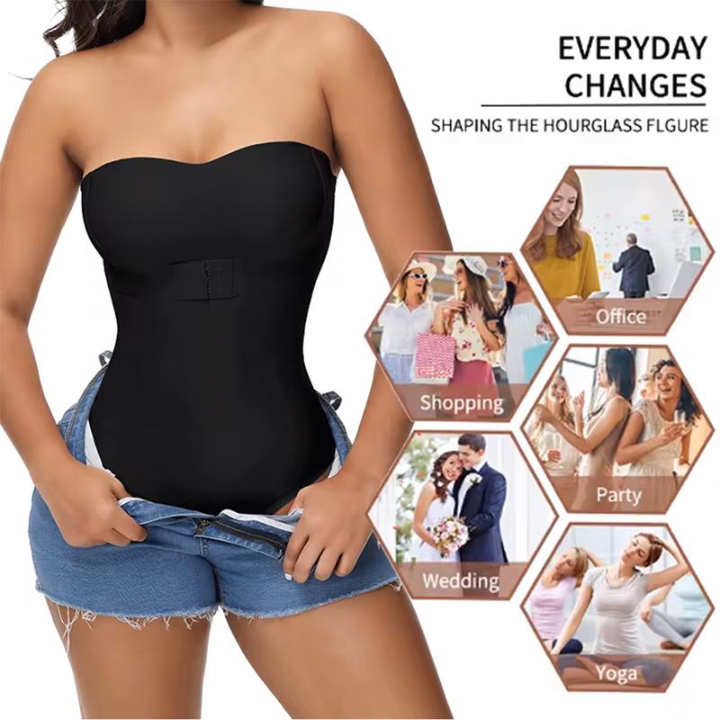 【Plus Size】Shapewear Bodysuit Tummy Control Strapless Bra Shapewear for Women Strapless Faja Body Shaper Thong Light Shapewear Body Shaper Tank Swimwear Womenswear