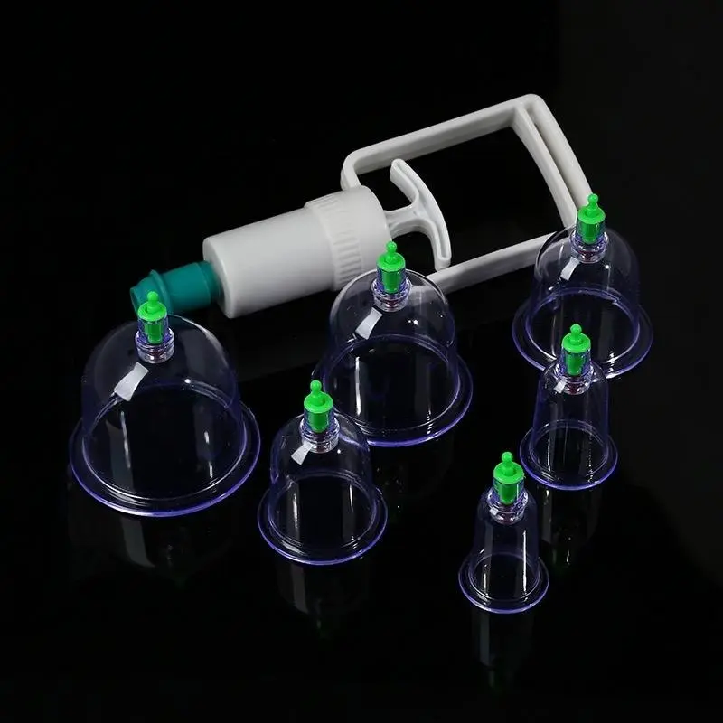 Cupping Set, 6 Cups Cupping Kit for Massage, Chinese Cupping Set with Magnetics, Professional Vacuum Cupping Set forn Muscle Pain Relief with Manual Pump