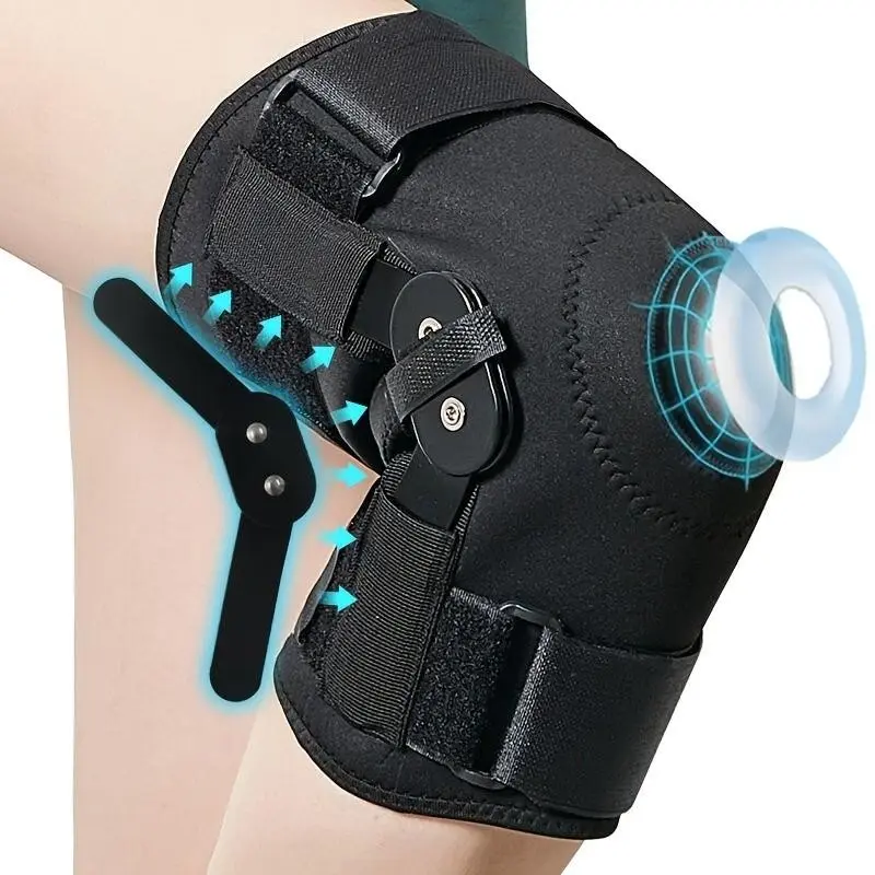 Adjustable Knee Compression Sleeve with Dual Metal Stabilizers, Patella Support for Rock Climbing, Running & Badminton, Perfect Gift, Knee Brace Sleeve, Runners Knee Brace, Sports Knee Sleeve