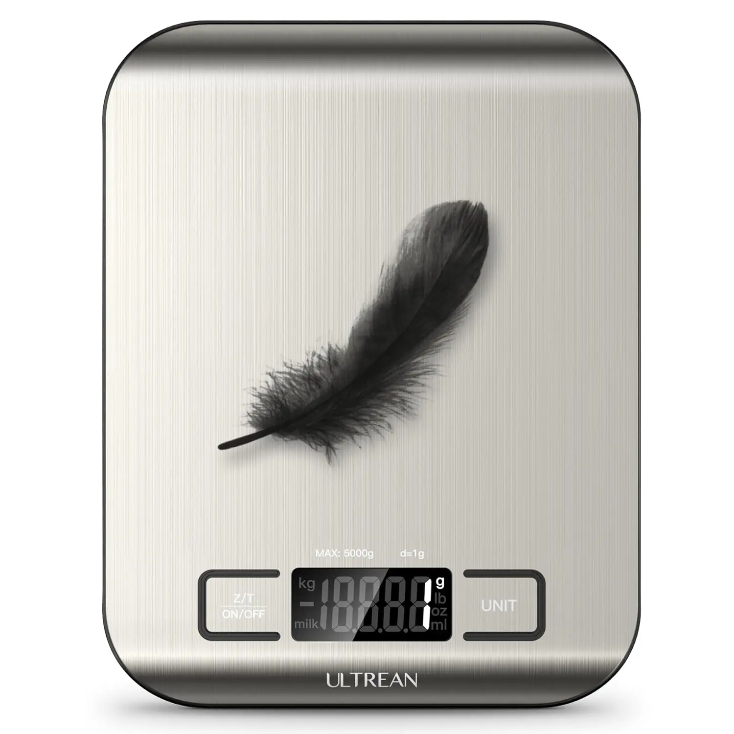 Ultrean Digital Kitchen Weight Scale - 11lb Capacity Food Scale with 6-Unit Conversion, Tare Function, Auto-Off, Backlit, 1g Precision, 4 High-Precision Sensors, Alkaline Batteries Included, for Baking, Meal Prep, Medium (7.4*5.5 in), Kitchen Accessories