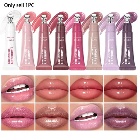 Moisturizing Brightening Lip Serum Gloss with Mirror-Like High Gloss Crystal Glass Finish Lightweight Translucent Texture for Hydrating and Tinted Lips Glossy Lipgloss Makeup Cosmetic Hydrate Moisturize Lip Gloss Balm Hydrating Glosses